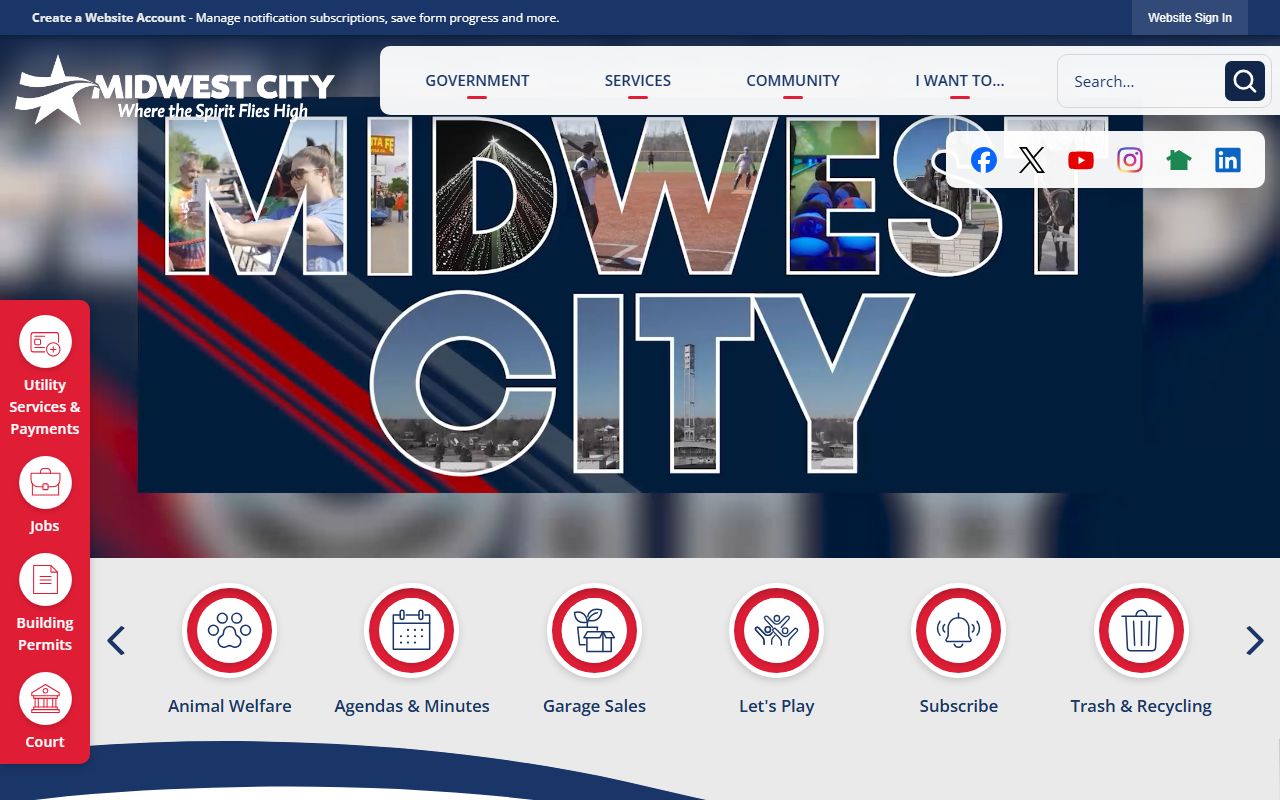 Midwest City government portal marriage records