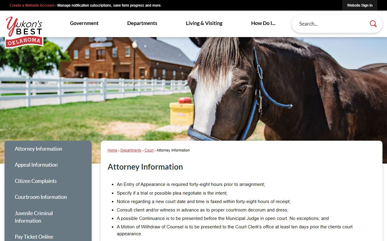 Yukon City Clerk page