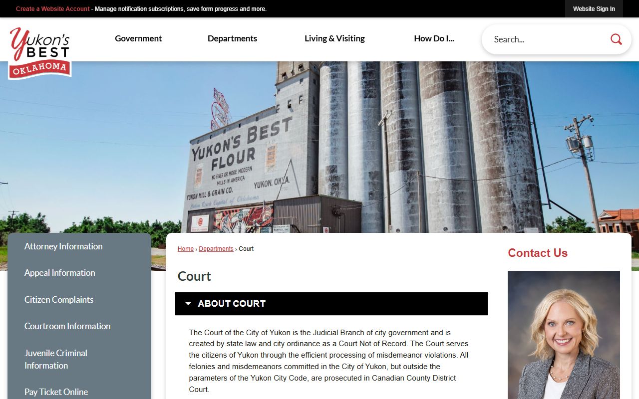 Yukon Municipal Court page