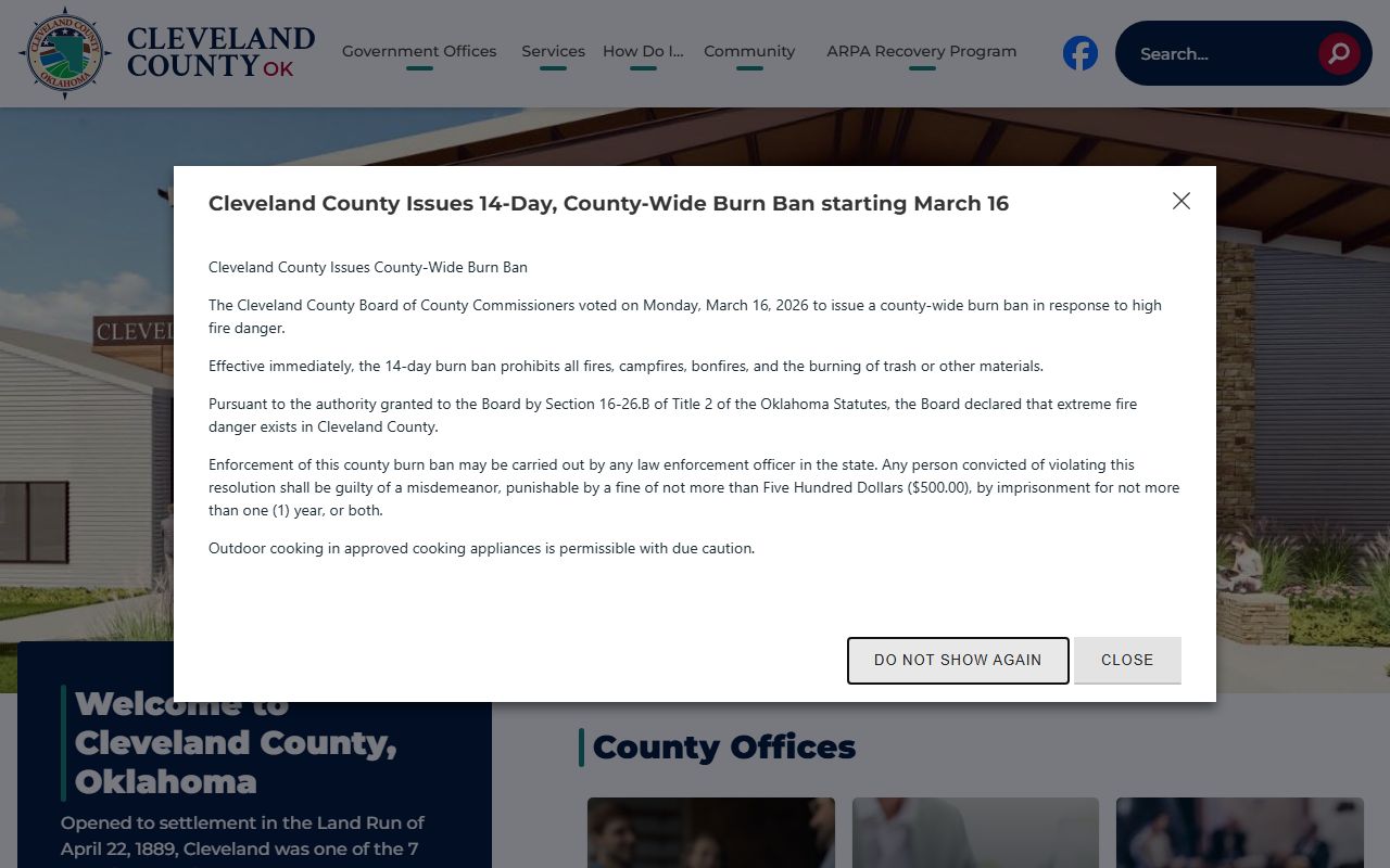 Cleveland County government portal marriage records