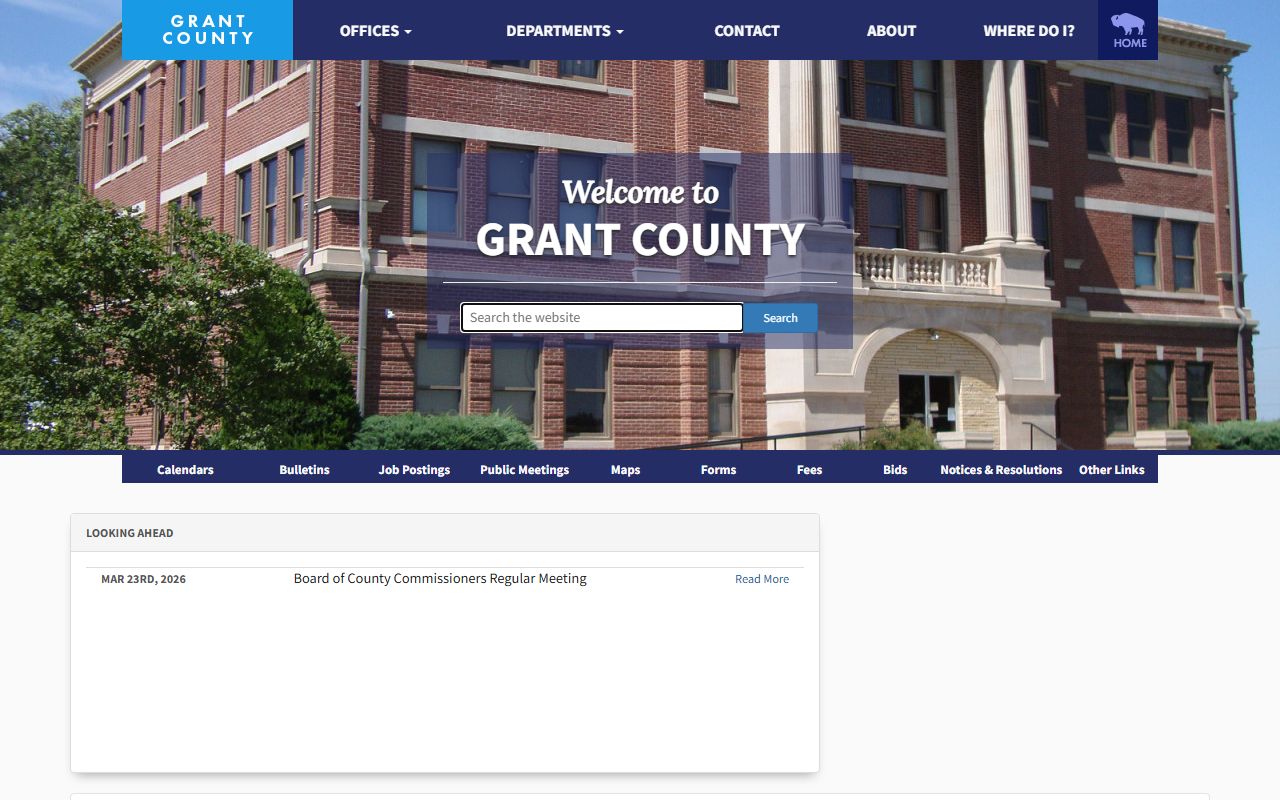 Grant County government portal marriage records