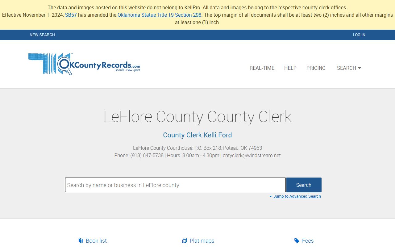 Le Flore County land records search for marriage records research