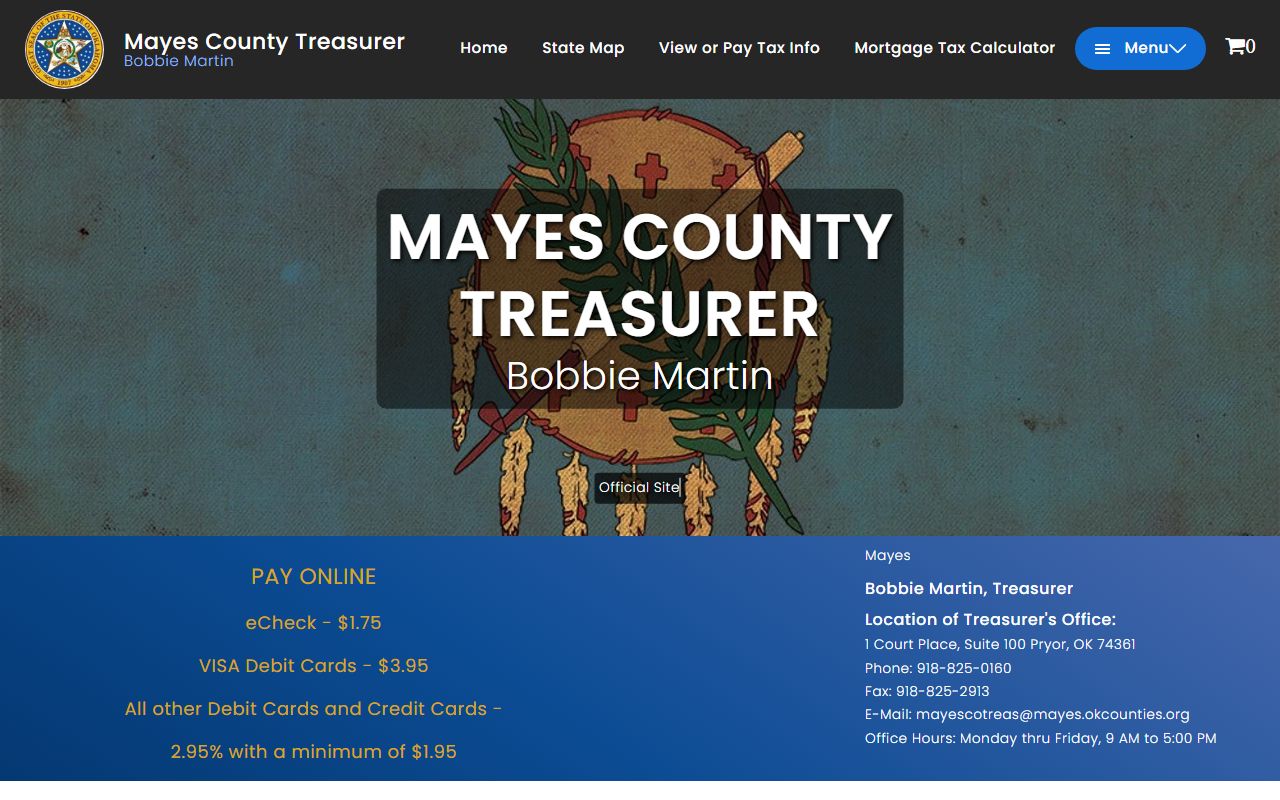 Mayes County government portal for marriage records