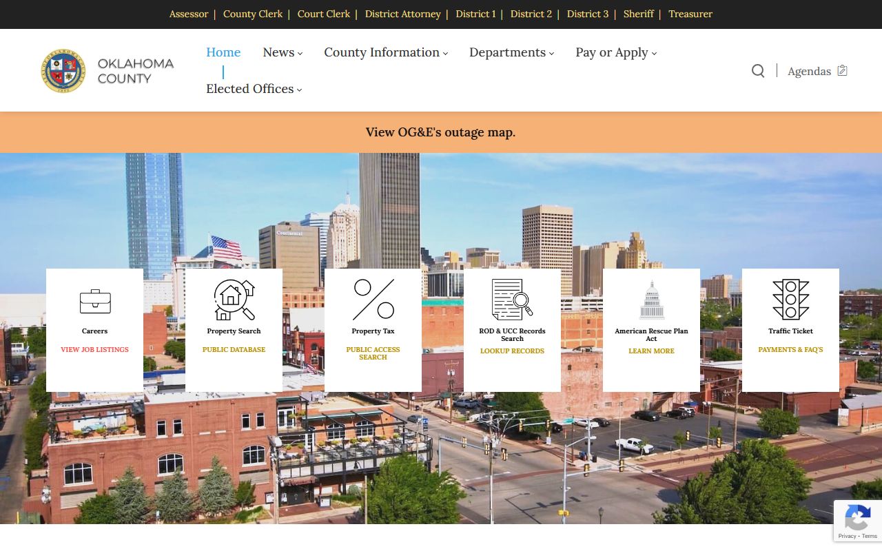 Oklahoma County government portal for marriage records